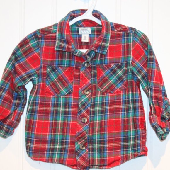 3/$20 🏷 Old Navy Flannel Plaid Shirt Size 2T - Picture 2 of 2